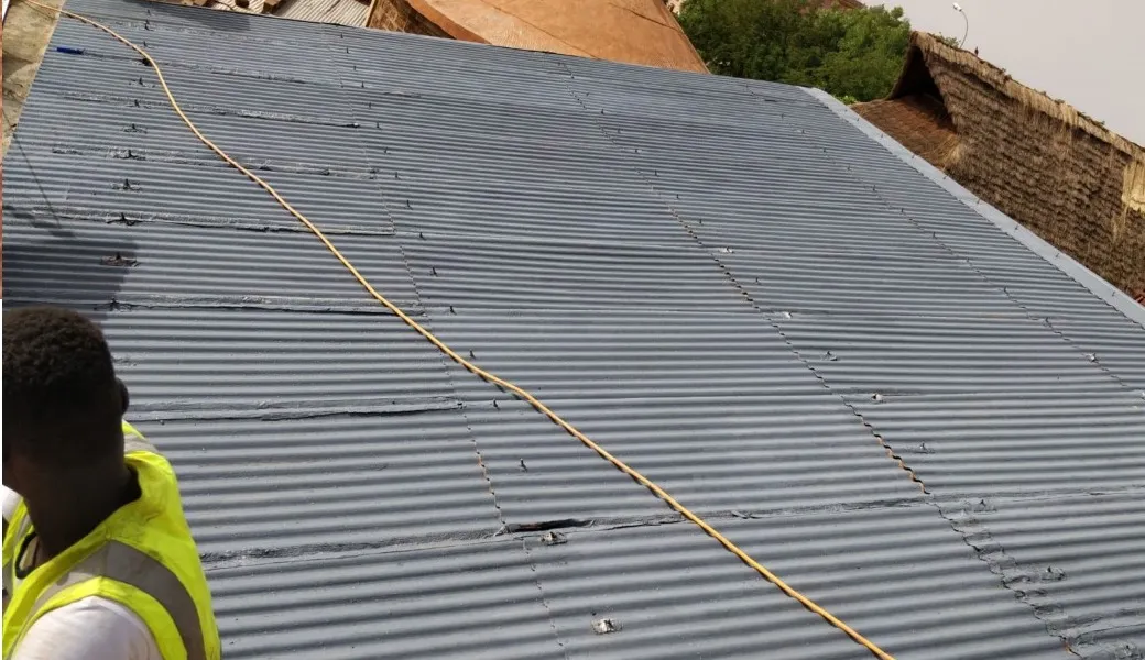 Sheet-metal roof treatment